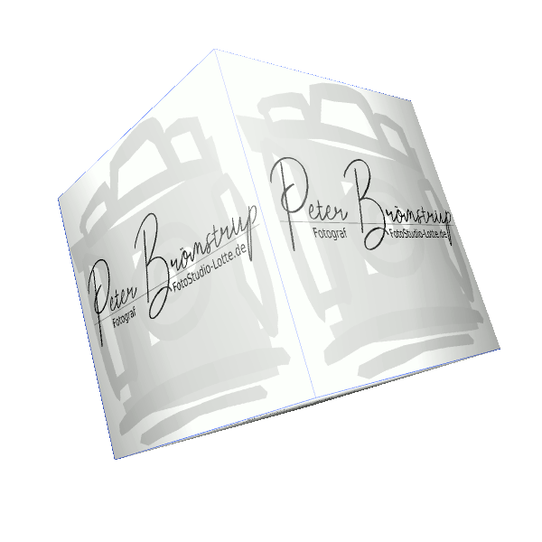 drehendes Würfellogo vom Fotografen Peter Brömstrup Inhaber CEO des Artstudio FotoStudio-Lotte in Lotte dem Ortsteil Büren bei Osnabrück